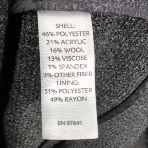 J Jill 2 Button Blazer Womens Size Medium Gray Academia Wool Blend Unlined - Picture 6 of 8